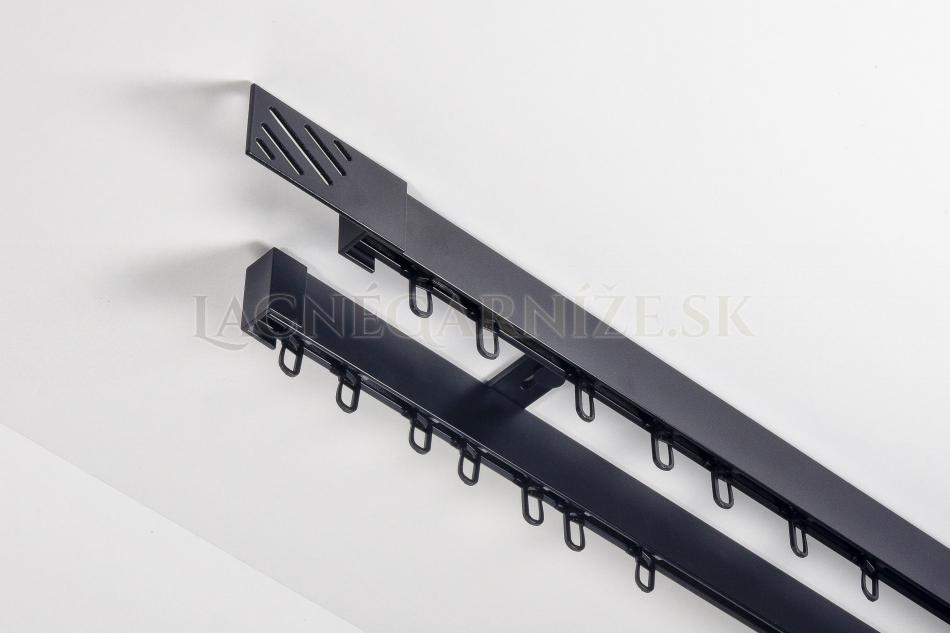 Garniža hliníková kolajničková Profil 35/35 dvojitá do stropu Čierna