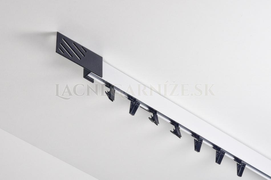 Garniža hliníková kolajničková Profil 35 jednoitá do stropu dvojfarebná Biela-Čierna