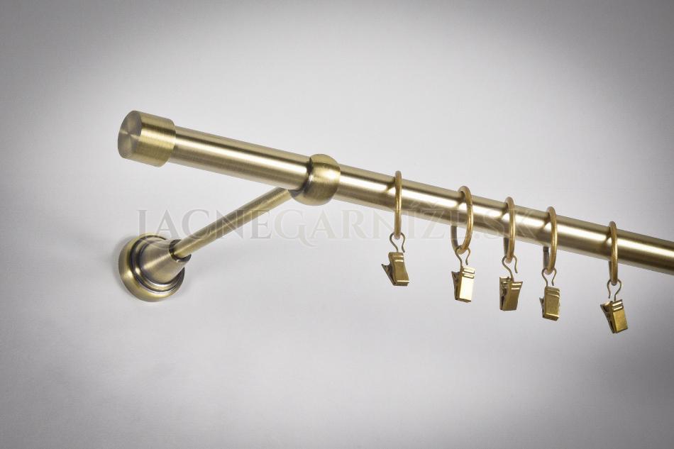 Garniža kovová galvanizovaná jednotyčová Ø 19 mm Antická zlatá