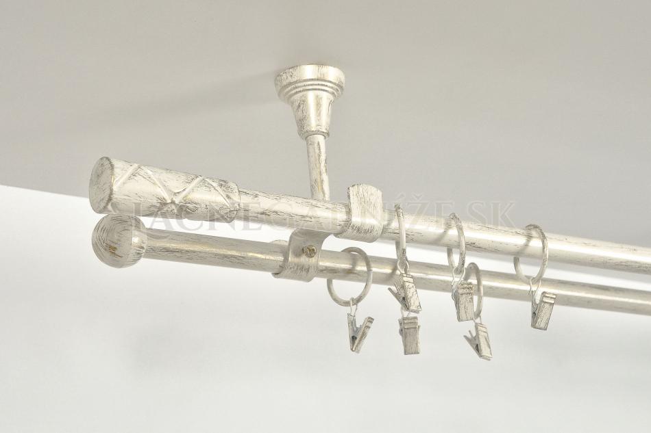 Garniža kovová patinovaná dvojtyčová do stropu Ø 16/16 mm farba Vintage-zlatá