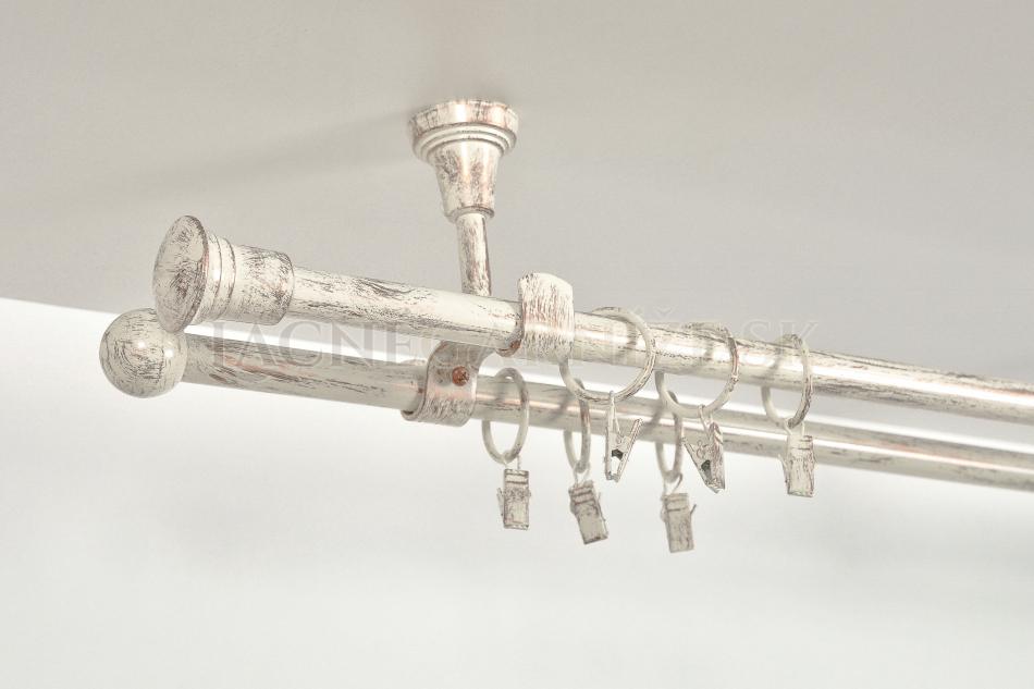 Garniža kovová patinovaná dvojtyčová do stropu Ø 16/16 mm farba Vintage-medená